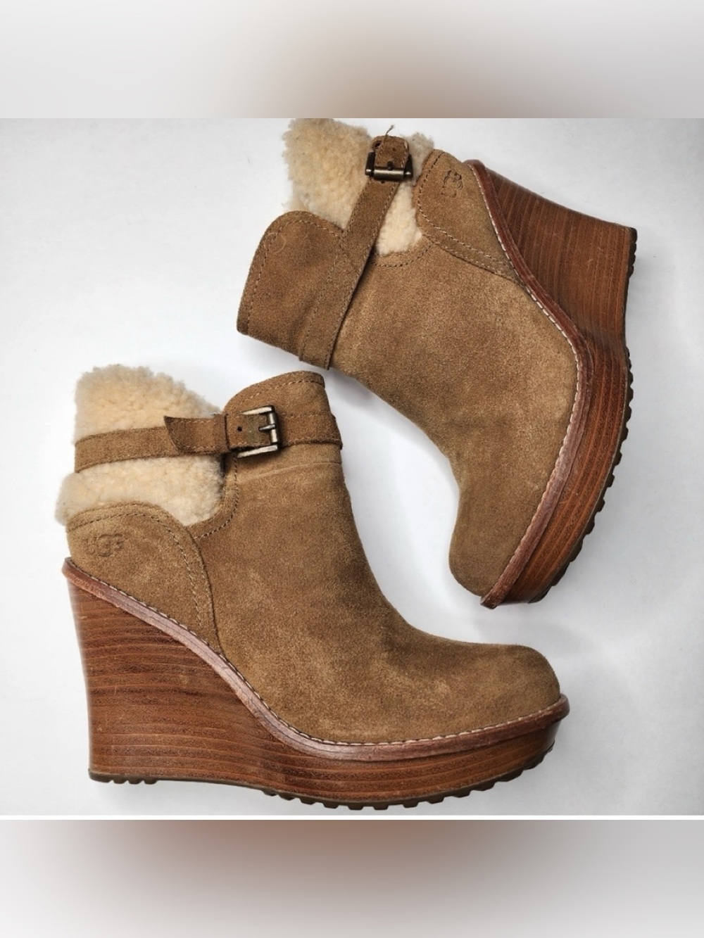 Ugg Anais Chestnut Shearling Suede Boots Size 9